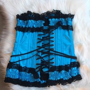Beautiful Agua & Black corset